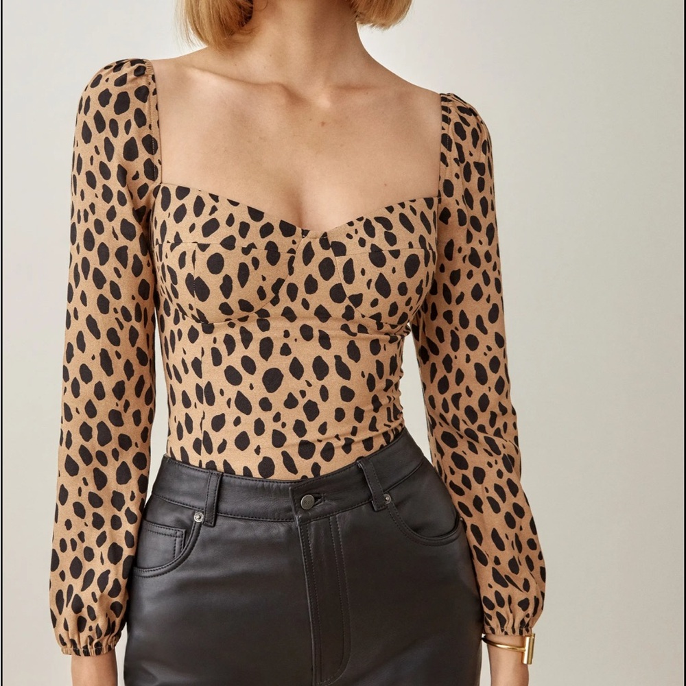 Reformation Reign Cheetah Top - Size 6